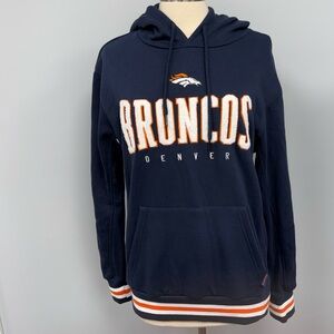 NWT Denver Broncos Hoodies Chenille Embroidered 3D Unisex S Navy Ultra Game